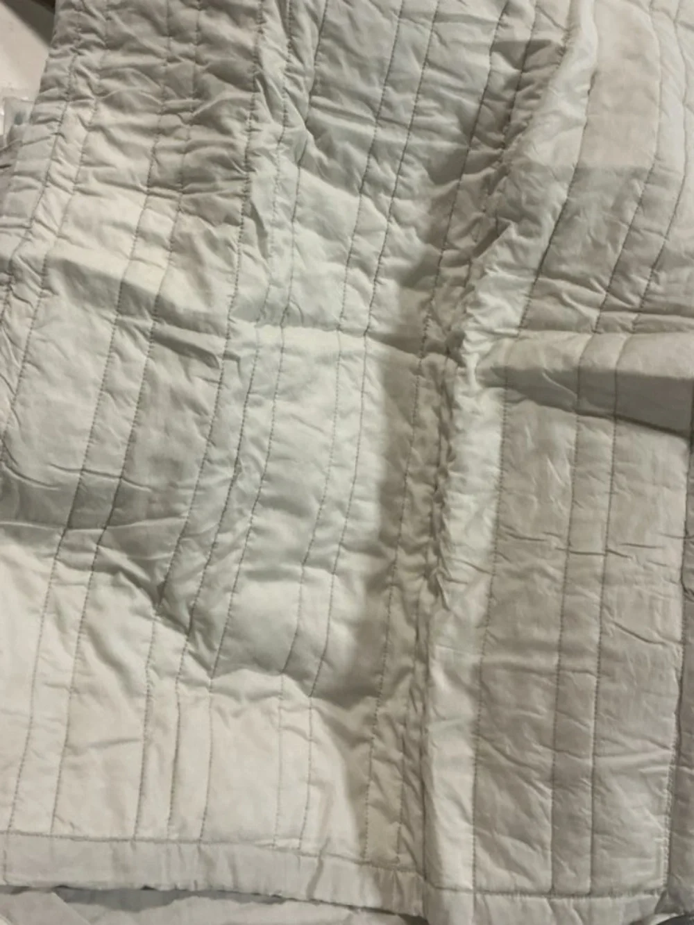 Organic Cotton Stripe Stitch Quilted Sham Set queen standard light gray